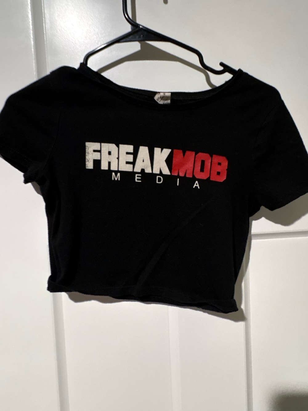 Black Graphic Crop Top